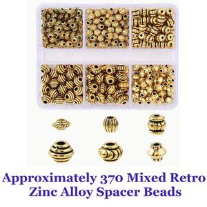Approximately 370 Mixed Retro Zinc Alloy Spacer Beads